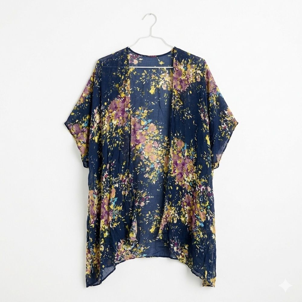 LOVE STITCH | Floral Boho Chiffon Kimono Wrap Festival Beach Resortwear